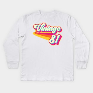 Vintage 1981 Kids Long Sleeve T-Shirt